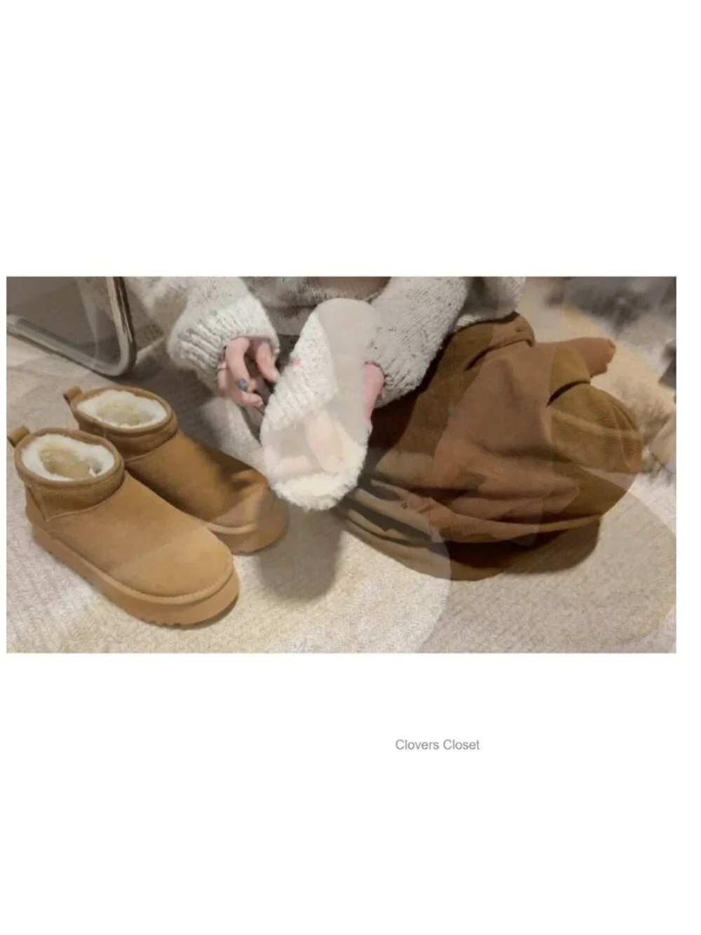 Women's Genuine Suede Platform Ankle Snow Boots with Wool Insole Pull-On Water